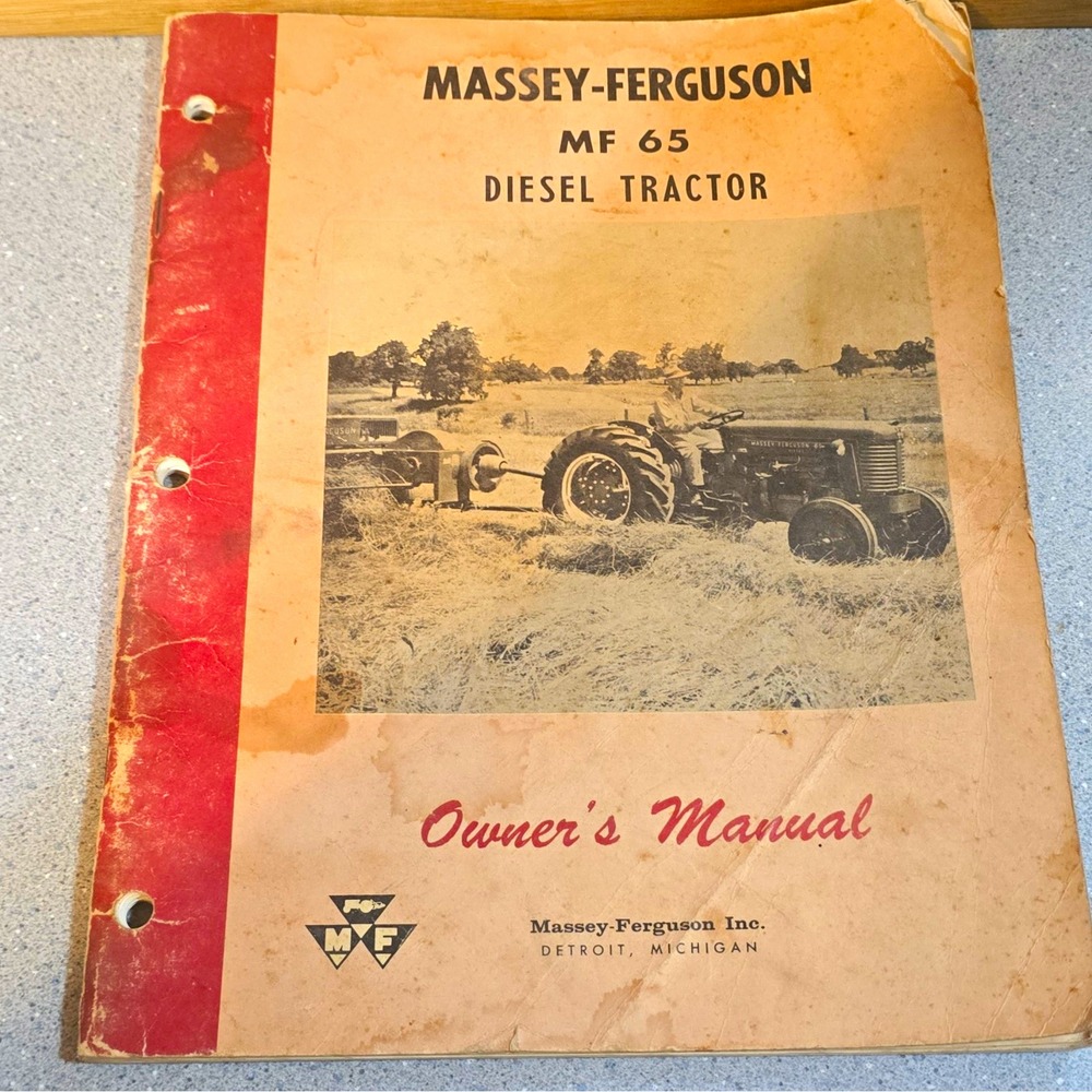 Massey Ferguson MF 65 Diesel Tractor Owner's Manual Original